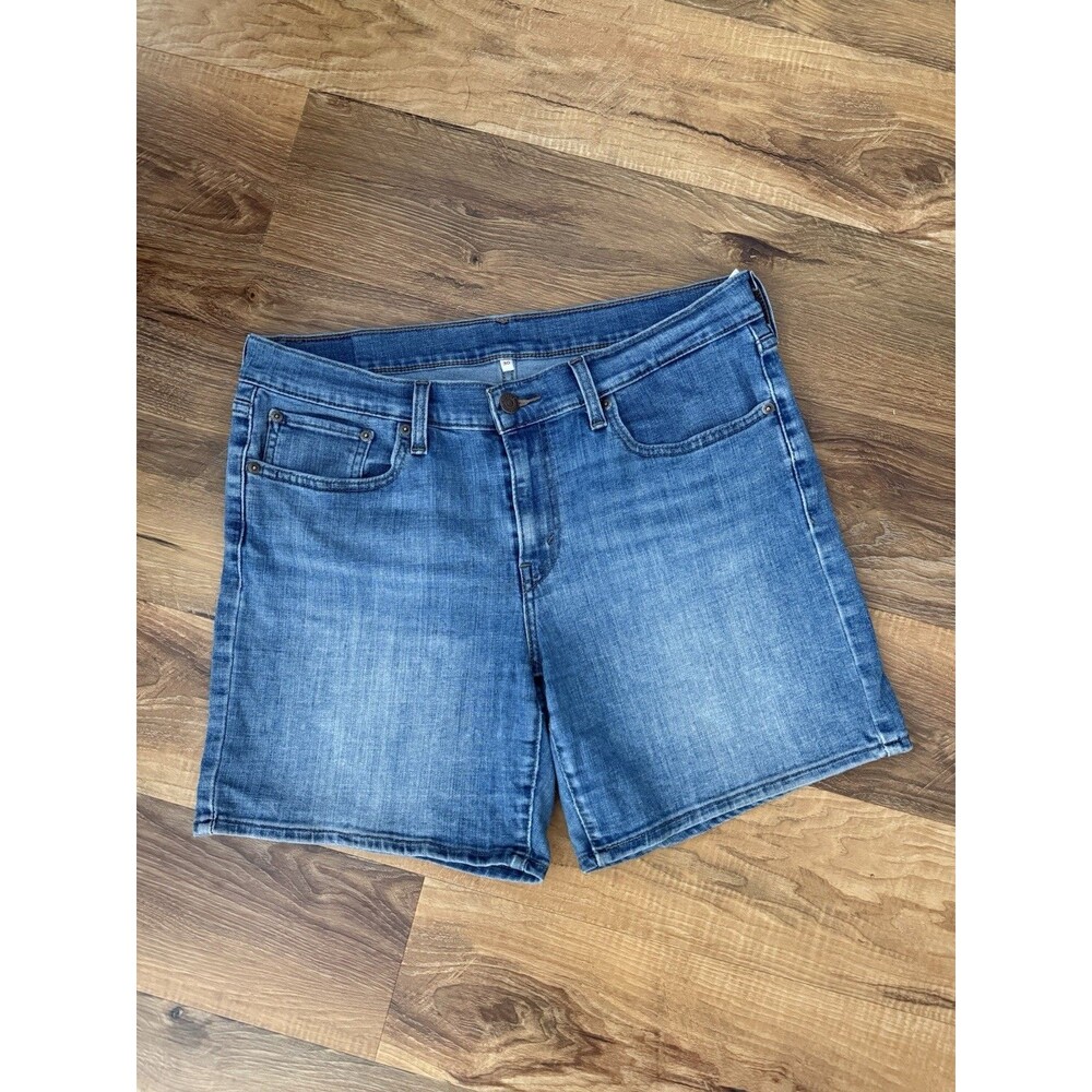 Levis Jean Shorts Bermuda Midi Dad Classic Stretch Blue Stretch Women’s 30